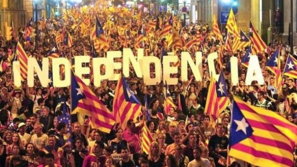 Manifestación masiva por la independencia de Cataluña