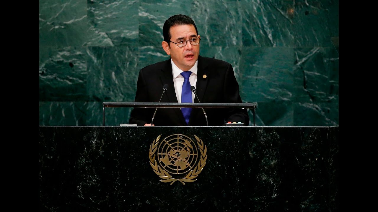 Presidente Jimmy Morales brinda discurso en la ONU