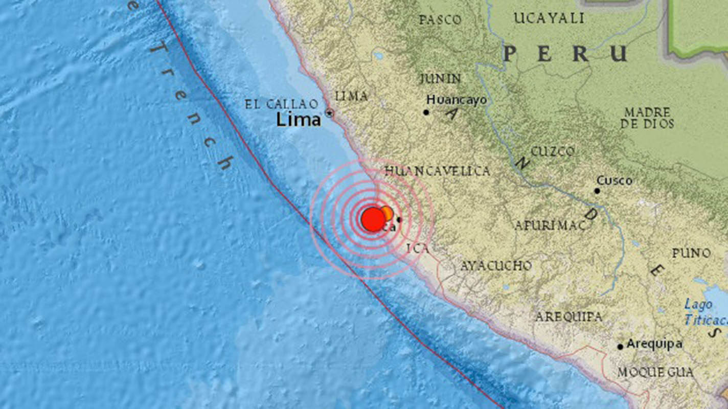 Un sismo de magnitud 5,5 sacude la costa sur de Perú