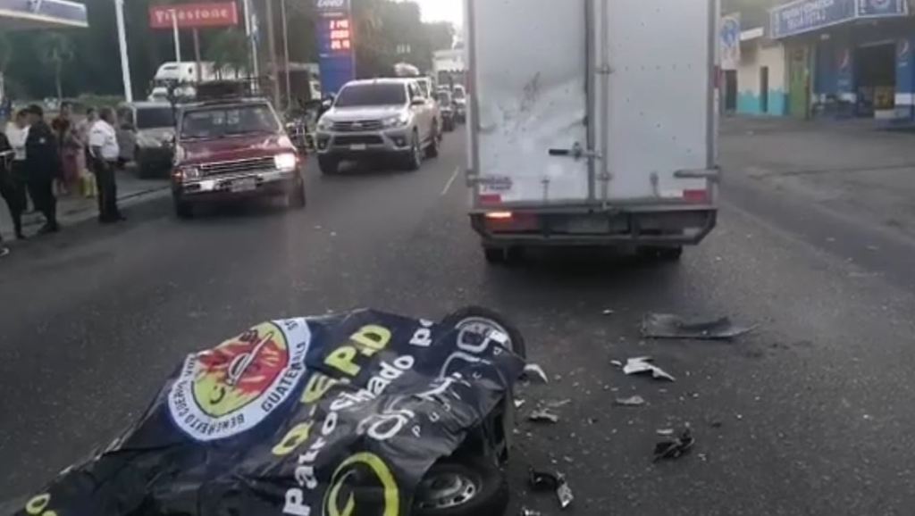 Suchitepéquez motociclista colisionado camión