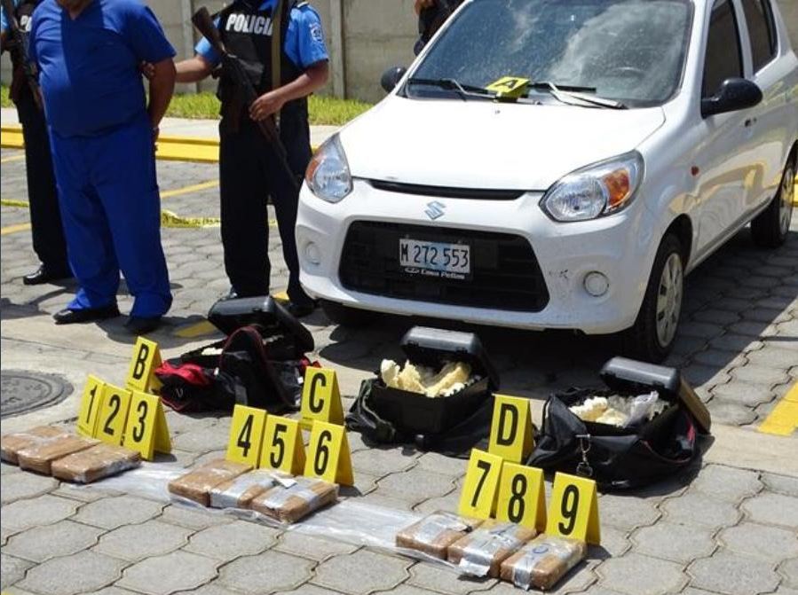 Detenidos cuatro salvadoreños con 10,8 kilos de cocaína en Nicaragua