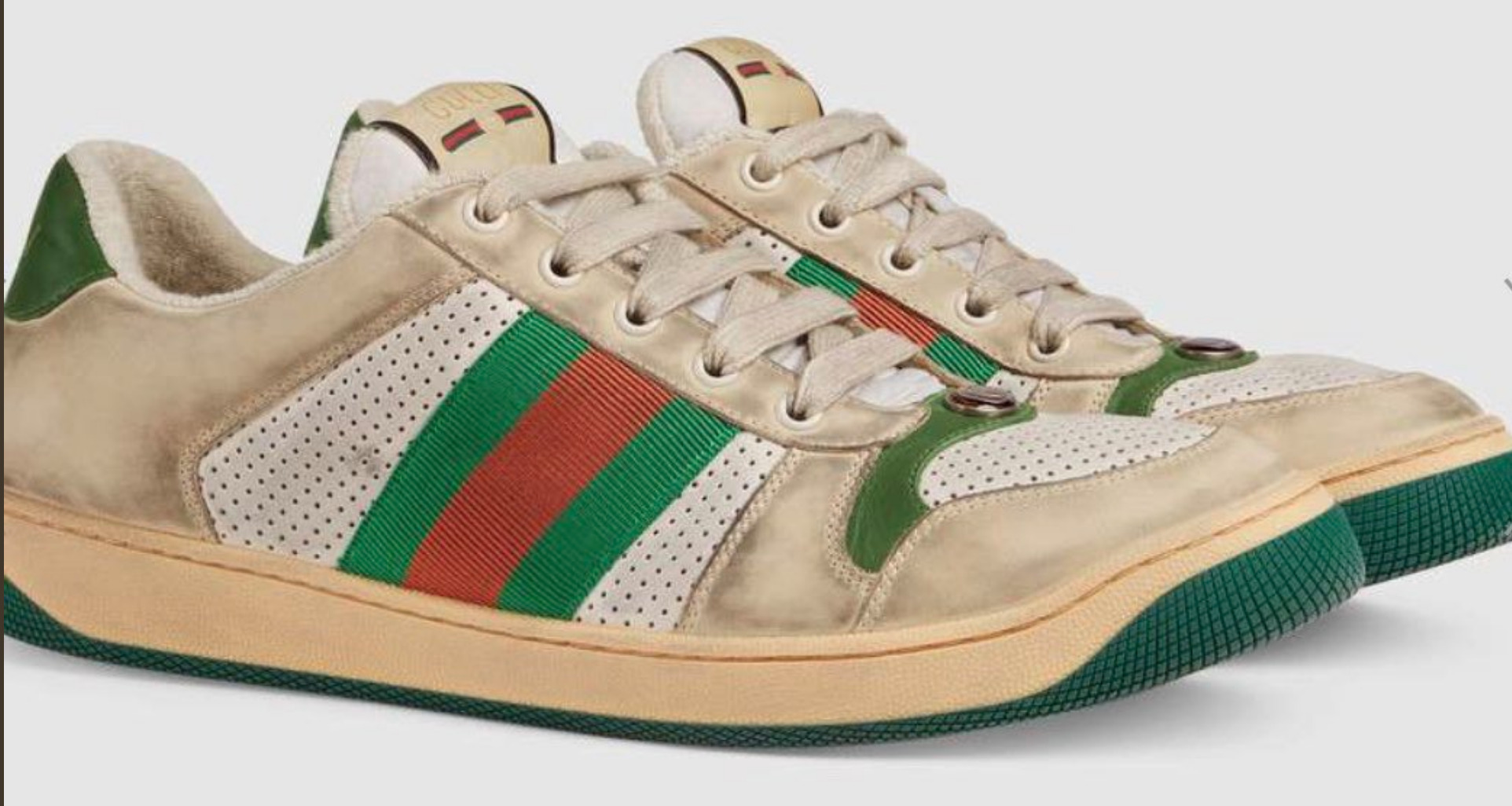 Emisoras Unidas Gucci lanza al mercado unos zapatos deportivos 'de segunda mano' por 870 dólares y la Red explota .