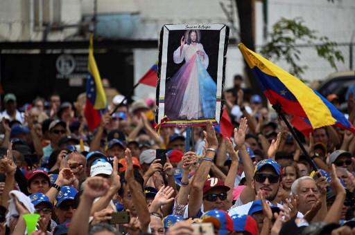 Manifestación de este sábado en Venezuela. Fotos: AFP.