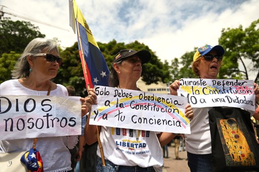 Manifestación de este sábado en Venezuela.