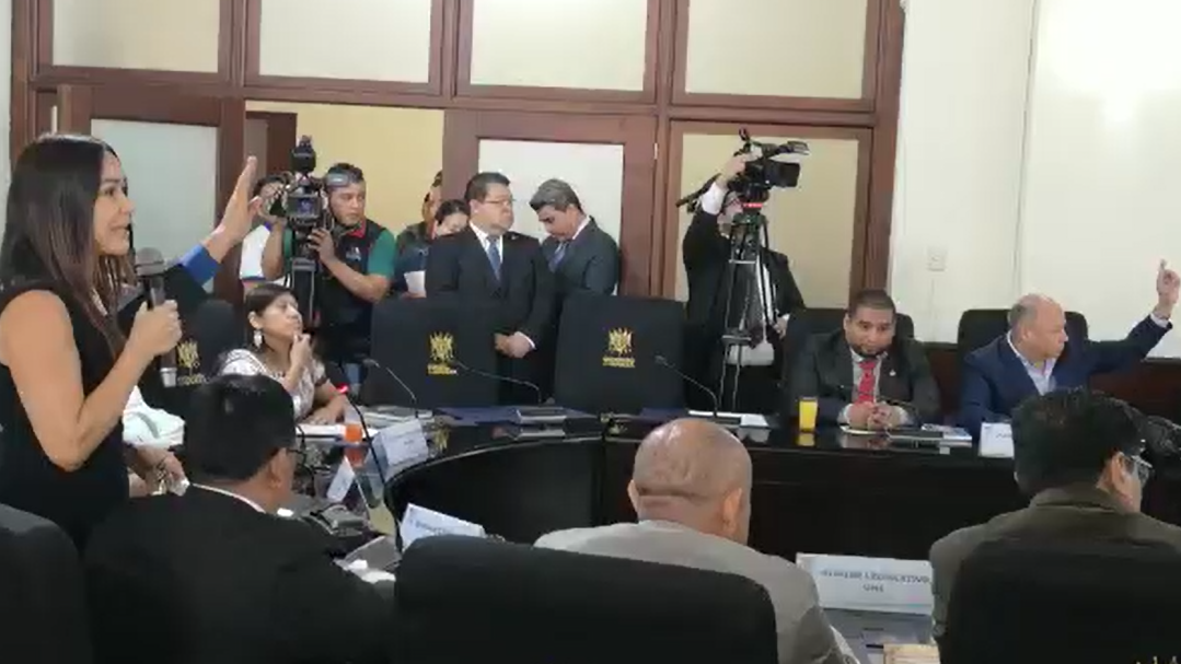 Evelyn Morataya y el diputado Fidel Reyes se enfrascan en discusión por presidir el bloque Bien