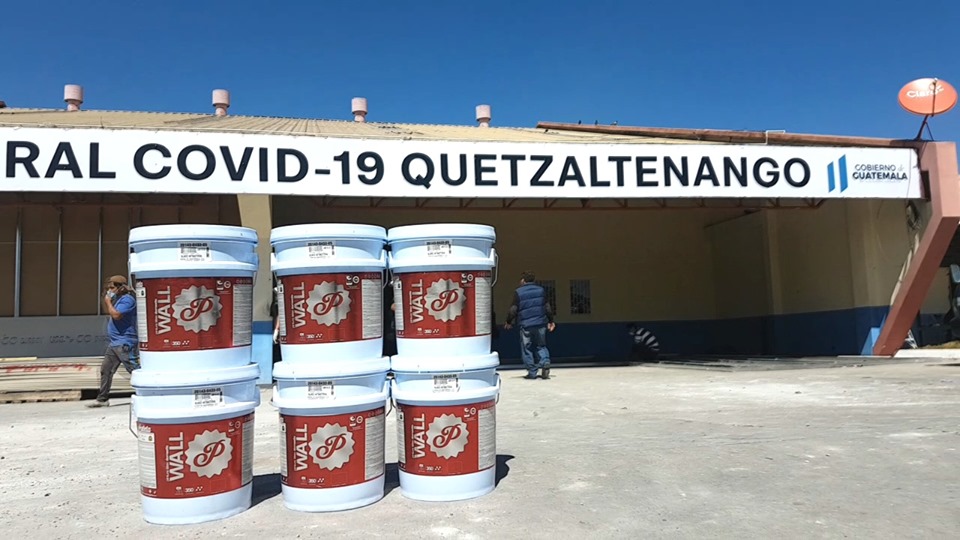 Donativo Pinturas Paleta Hospital temporal de Quetzaltenango