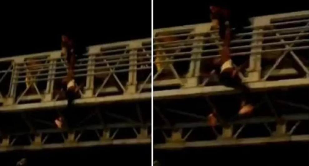 VIDEO | Hombre evita que una mujer se tire de un puente