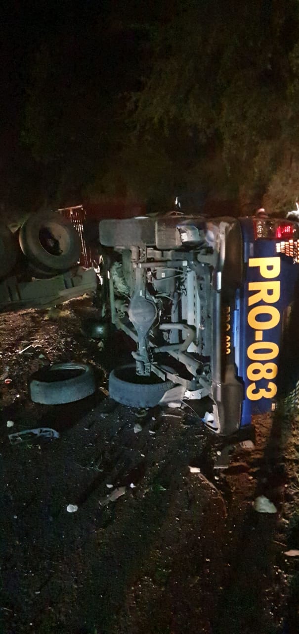 choque de tráiler y patrulla en ruta al Atlántico