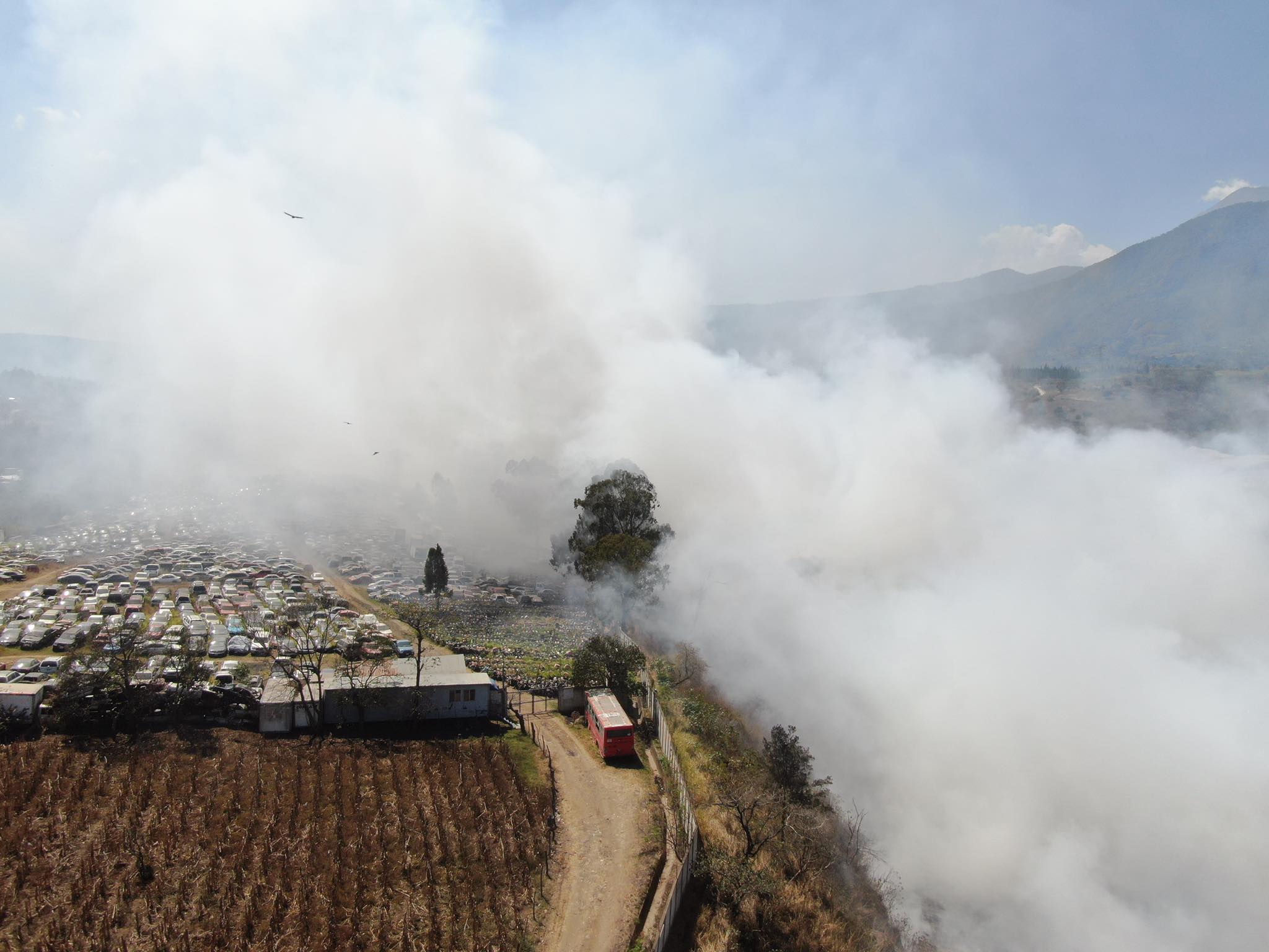 incendio en vertedero de basura de Villa Nueva