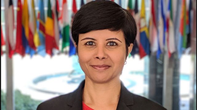 Namita Biggins, vocera en español del Departamento de Estado de los Estados Unidos
