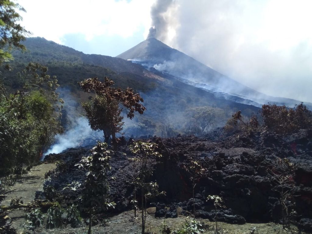 flujo de lava del volcán de Pacaya