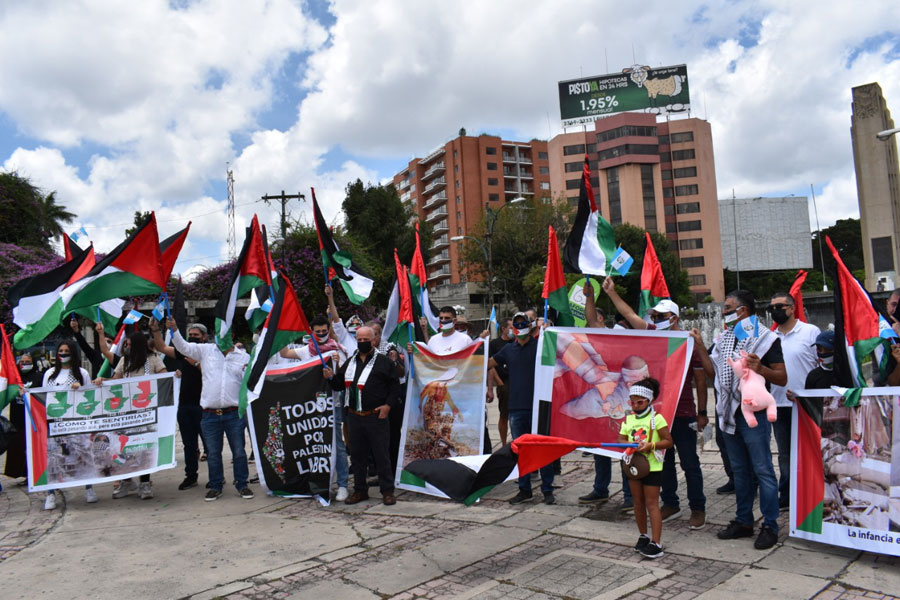 Colectividad Palestina en Guatemala realiza manifestación