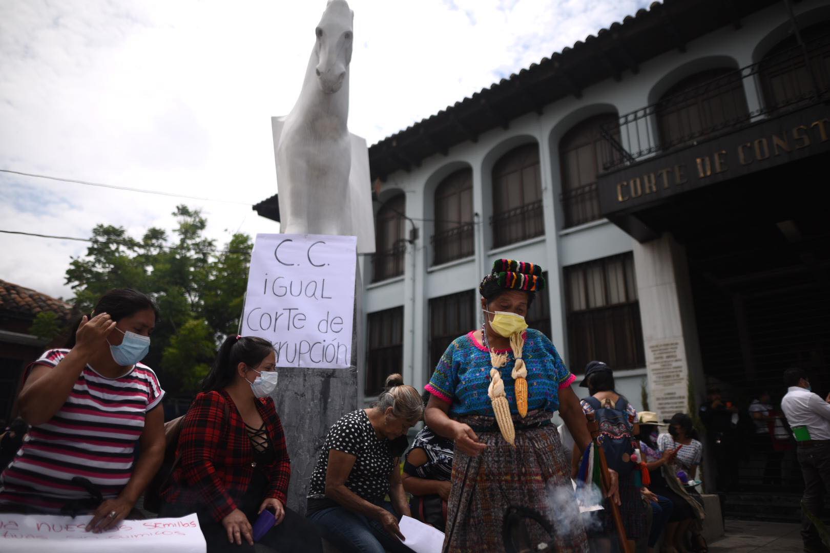 manifestación de la Red Nacional por la Defensa de la Soberanía Alimentaria en Guatemala