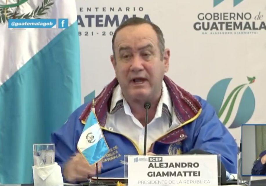 presidente Alejandro Giammattei habla sobre Covid-19