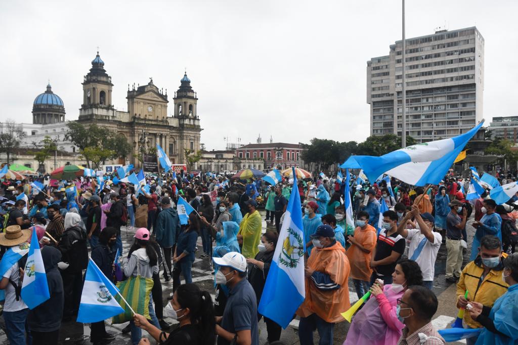 manifestación en plaza de la Constitución por paro nacional del 29 de julio