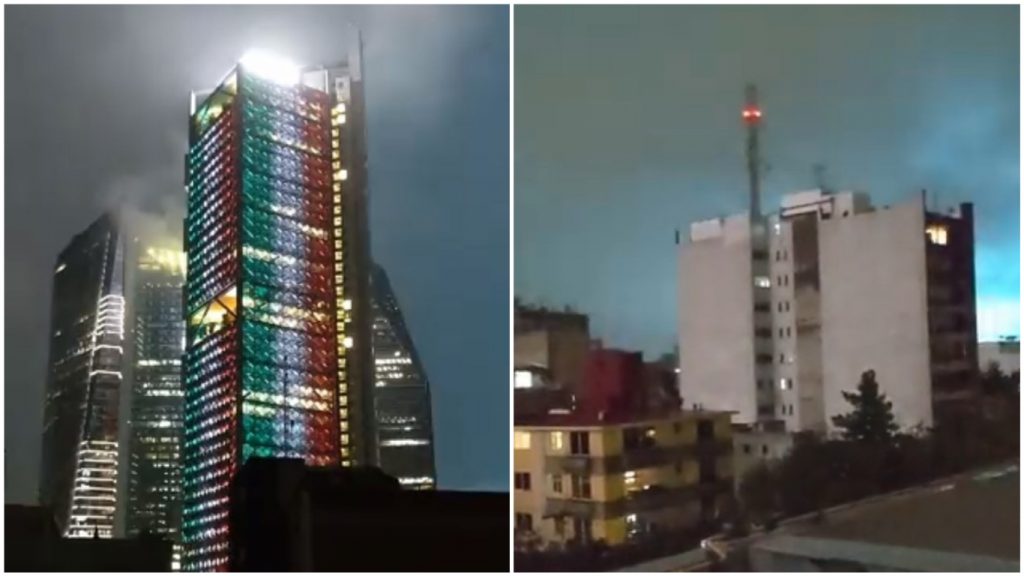 Luces en el cielo durante sismo en México