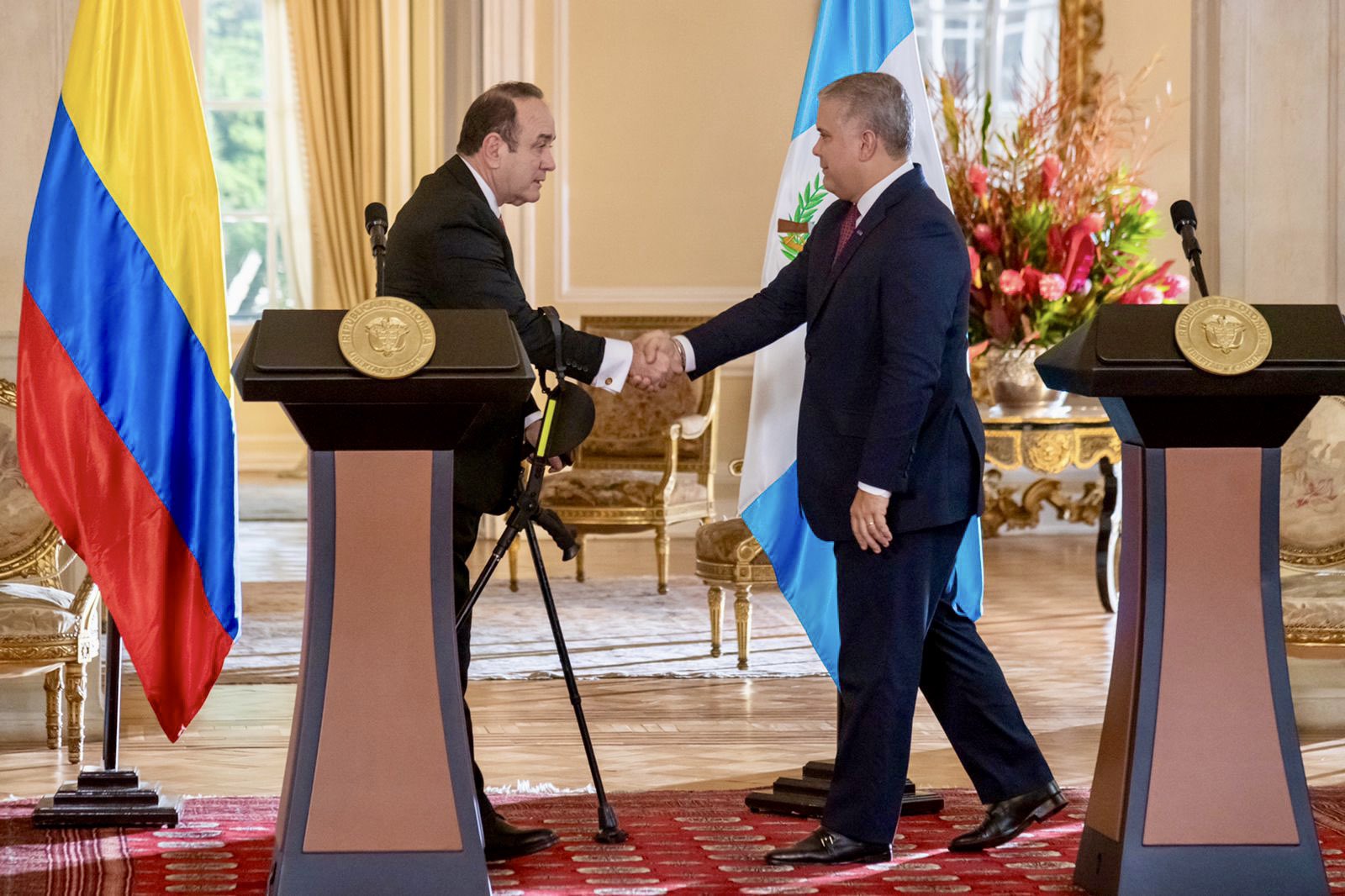 reunión de los presidentes de Guatemala y Colombia