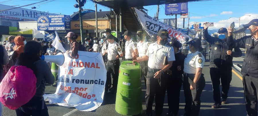 Manifestación de Codeca en la Aguilar Batres