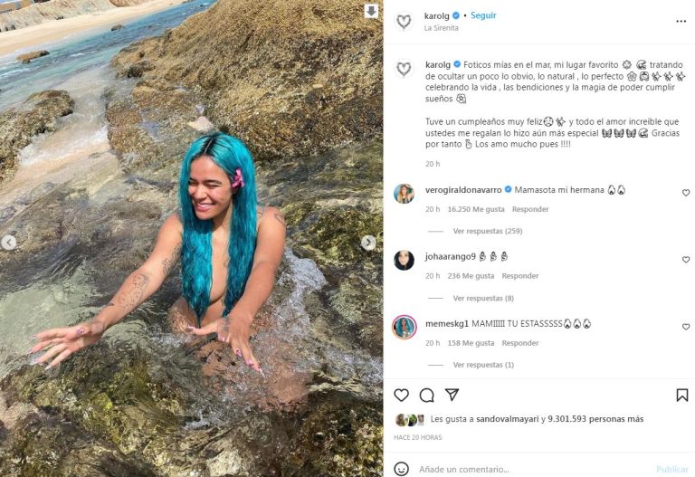 Hermosa Sirenita Karol G Reta La Censura Y Posa Sin Ropa En El Mar