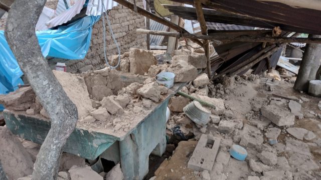 daños en vivienda ubicada en Paraje Chuipachec, Totonicapán, por sismo