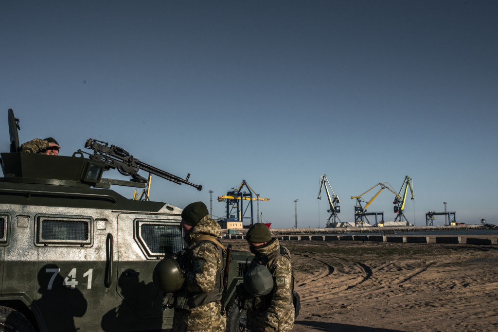 Fuerzas militares de Ucrania en la frontera con Rusia
