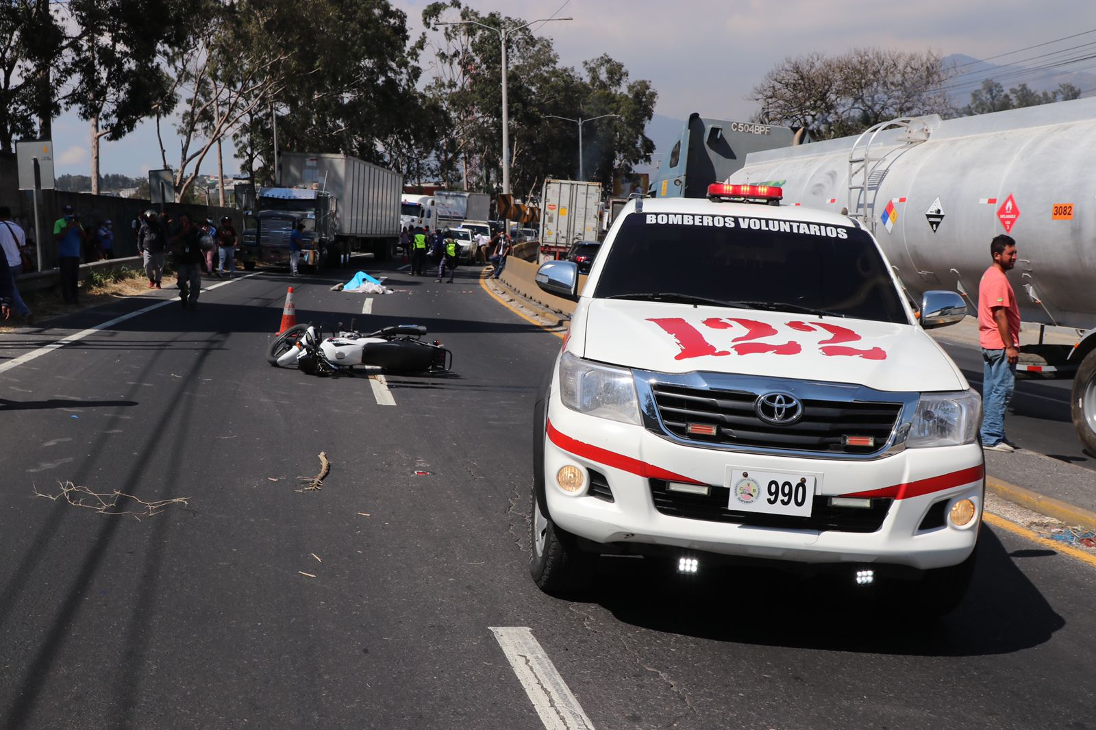 motorista muere en accidente en Km. 16 de ruta al Pacífico