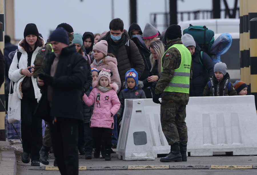 Niños ucranianos desplazados