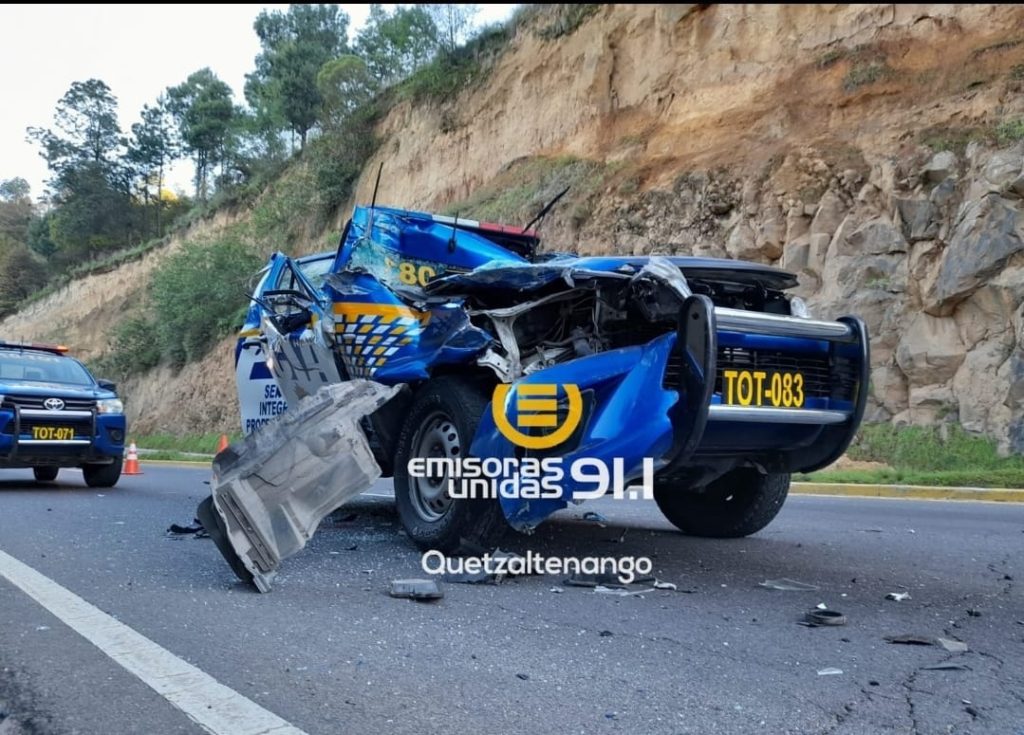 accidente de patrulla de la PNC en Totonicapán