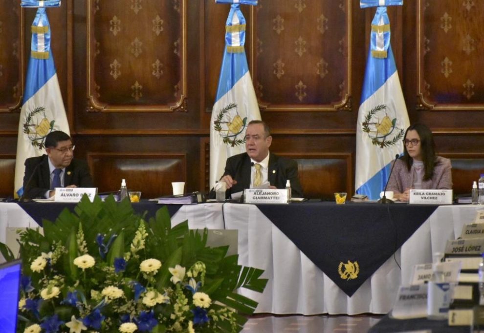 presidente Alejandro Giammattei en tercera reunión ordinaria del Conadur
