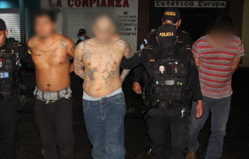 pandilleros capturados en ruta a Coatepeque