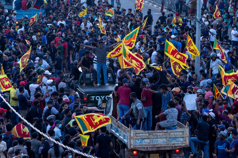 Manifestaciones contra presidente de Sri Lanka