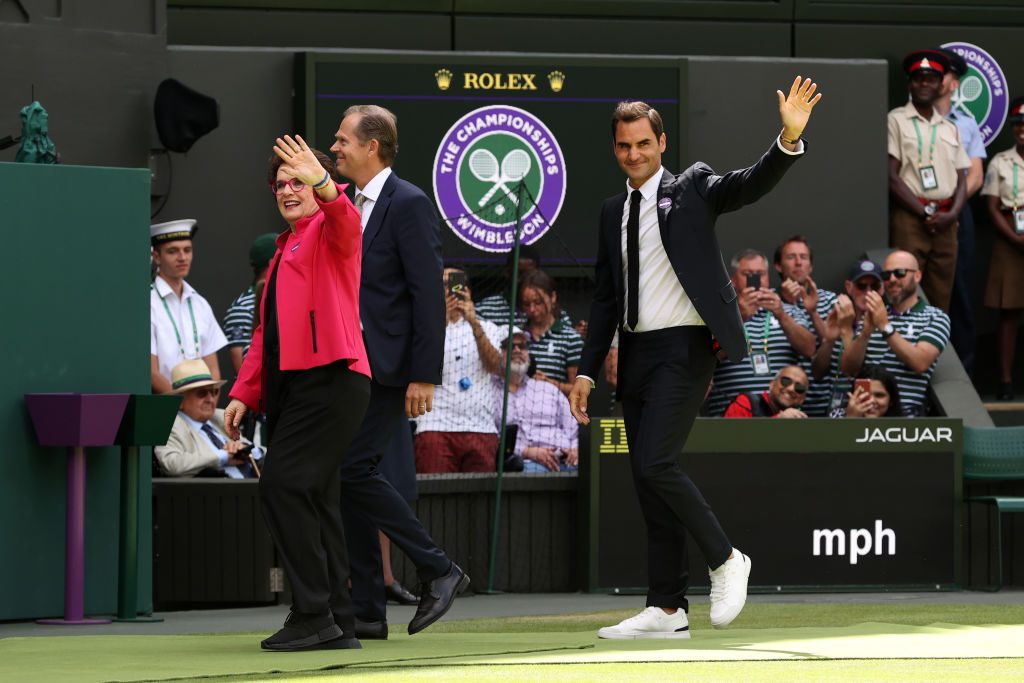 Roger Federer de visita en Wimbledon