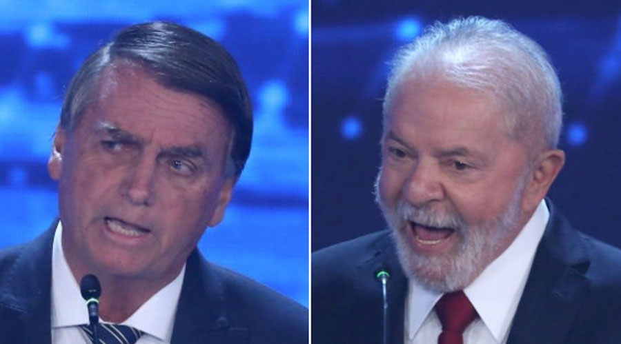 Jair Bolsonaro y Lula da Silva en debate presidencial en Brasil