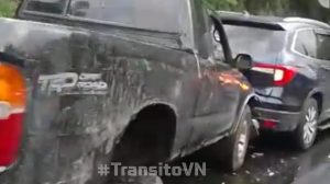 Seis vehículos protagonizan accidente en la ruta al Pacífico. / Foto: PMT de Villa Nueva