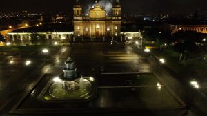 Plaza de la Constitución iluminada gracias al proyecto "Ciudad Luz"