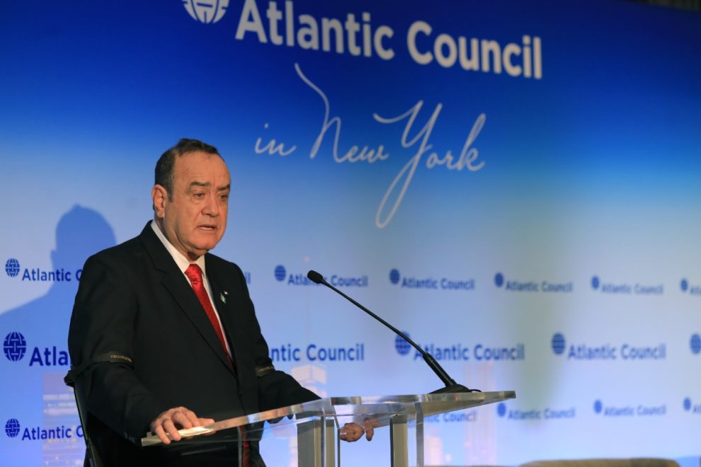 presidente Alejandro Giammattei en el Atlantic Council