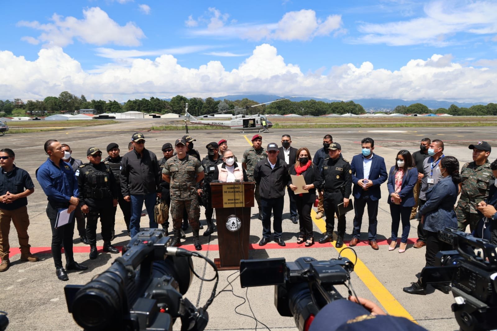 conferencia de resultados de operativos en San Marcos