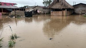 inundación en aldea Chilasco, Salamá, Baja Verapaz., por lluvias de la tormenta Julia