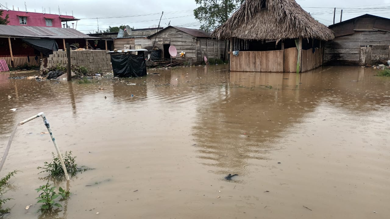 inundación en aldea Chilasco, Salamá, Baja Verapaz., por lluvias de la tormenta Julia