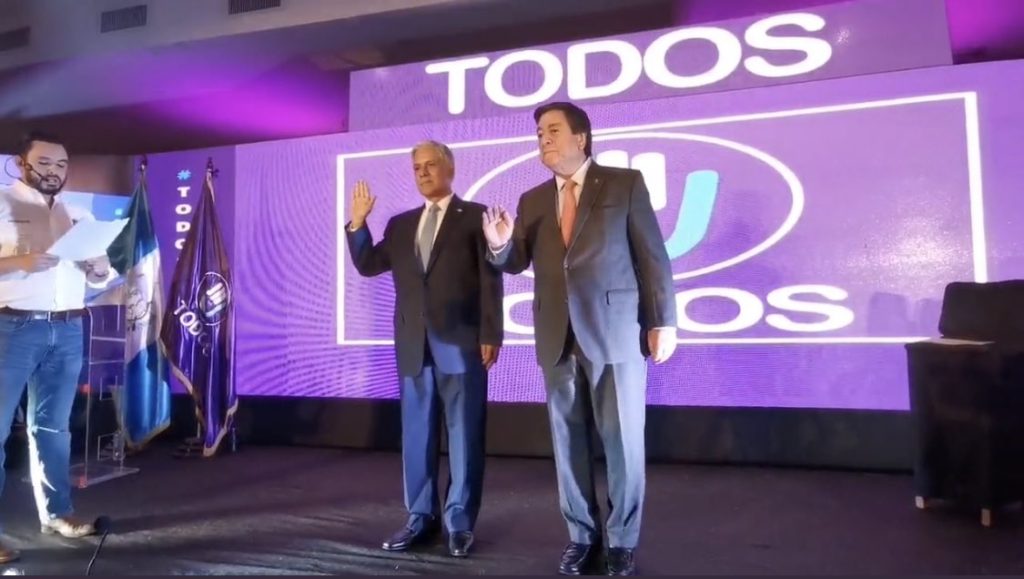 Binomio presidencial de Todos, Ricardo Sagastume Morales y Mario Guillermo González. / Foto: Cortesía