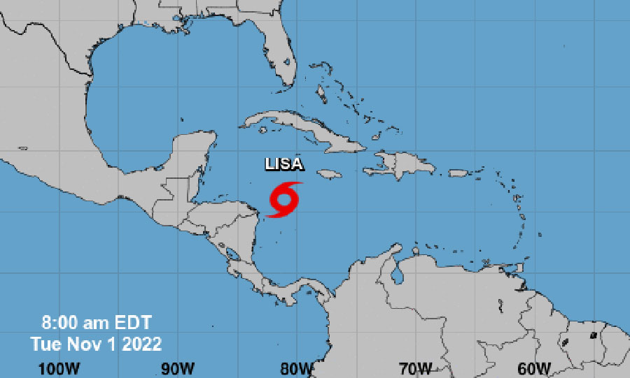 Monitoreo de la tormenta tropical Lisa