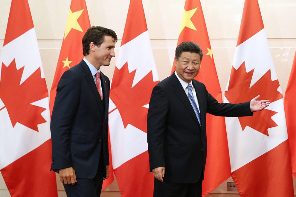 Justin Trudeau y Xi Jinping
