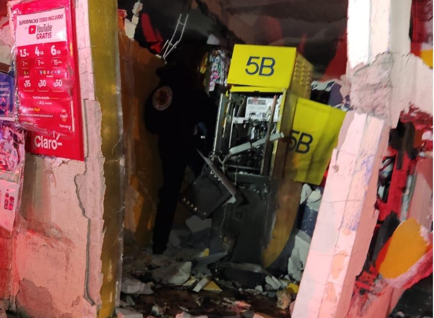 explosión en cajero automático en San José Pinula