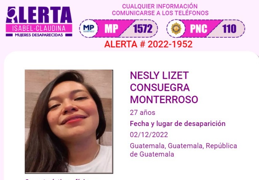 mujer desaparecida Nesly Consuegra