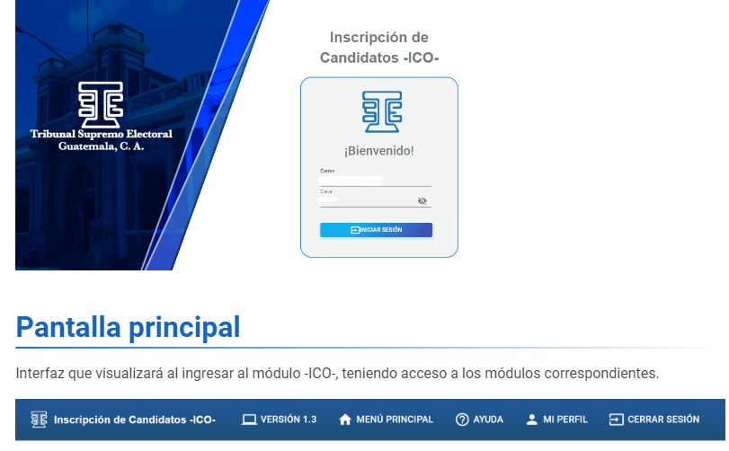 Sitio https://ayudaportalweb.tse.org.gt/es/home/ico/presidenteVicepresidente. / Foto: Captura de pantalla