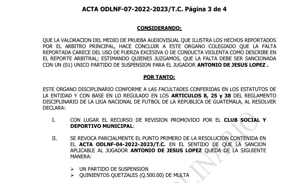 Jesús López Órgano Disciplinario Le Reduce La Sanción 5756