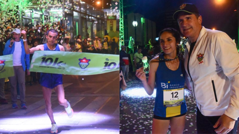 ¡Alberto González y Viviana Aroche triunfan en los 10K Nocturnos de la MuniGuate!