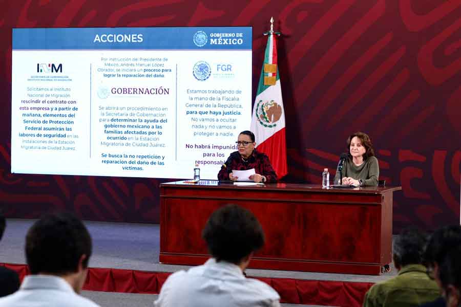 Rosa Icela Rodríguez en conferencia de prensa
