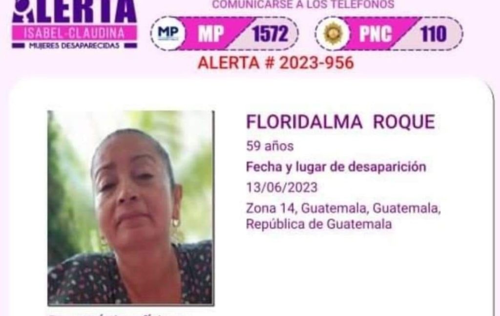 Floridalma Roque, desparecida en zona 14