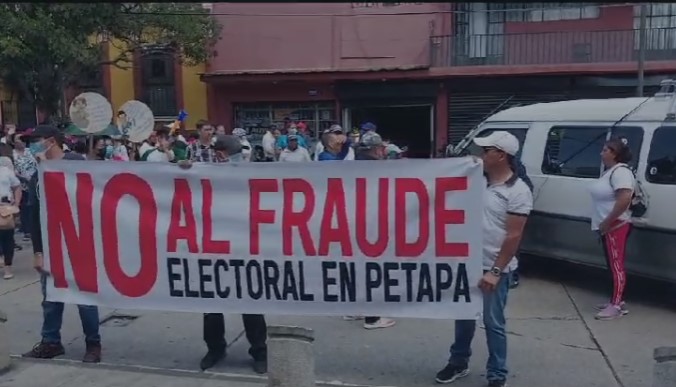 protestan contra no repetición de elecciones en Petapa